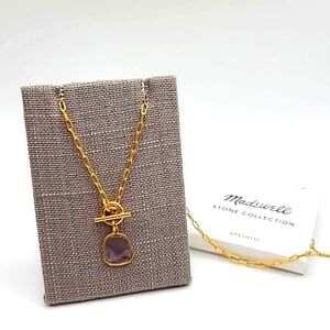 Madewell Amethyst Gold Chain Toggle Necklace
